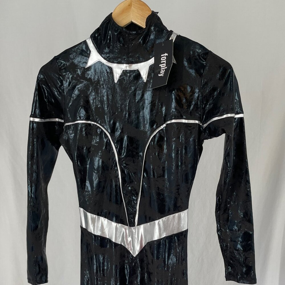 Forplay Costume Black and Silver Long Sleeve Body Suit